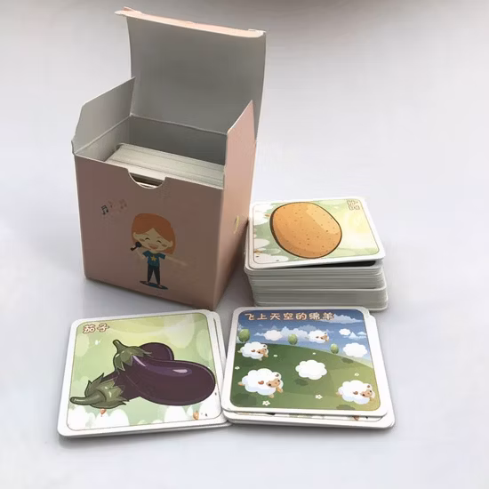 Tarjetas de estudio de gran tamaño personalizadas para niños, naipes educativos de impresión OEM